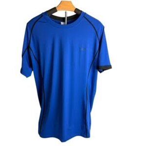 TSLA Men’s Cool Dry Athletic T-Shirt | Blue with Black Trim, Size Large, NWT